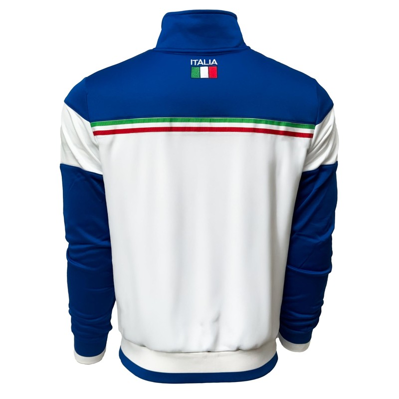 Just 4 Kicks Men's Italy Jacket, White Full Zip Italia