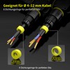 3 x Waterproof IP68 Cable Connectors - 3-Pin T-Shape Junction