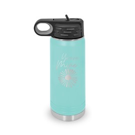 Valentine's Day Gift Light Blue Stainless Steel Insulated Water Bottle with Straw, 20oz Leakproof Metal Thermos for Hot & Cold Drinks, BPA-Free Double-Wall Vacuum Flask for Girls - Designs You're My