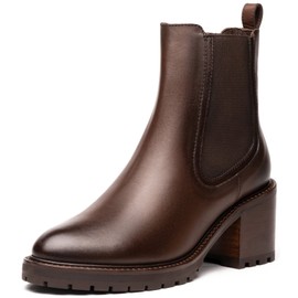 Thursday Boot Company Women's Knockout High Heel Chelsea Boot, Chocolate, 9.5