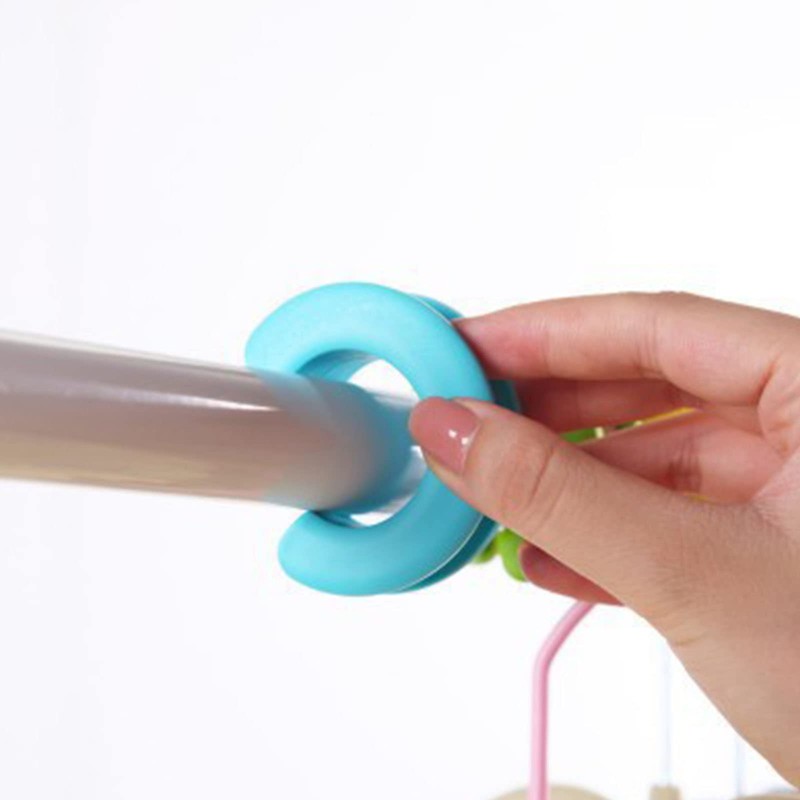Meiliyizu 10pcs Silicone Clothes Hanger Fixed Hook Windproof Hanger Spacer