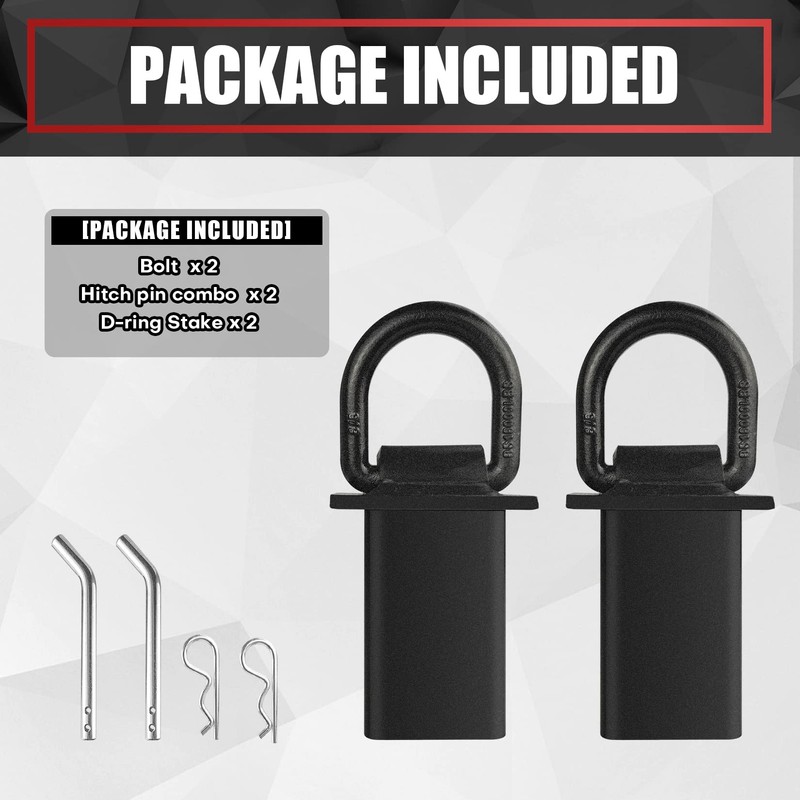 VIAGL 2Pcs 18000lbs Heavy Duty Removable D Ring Stake Pocket