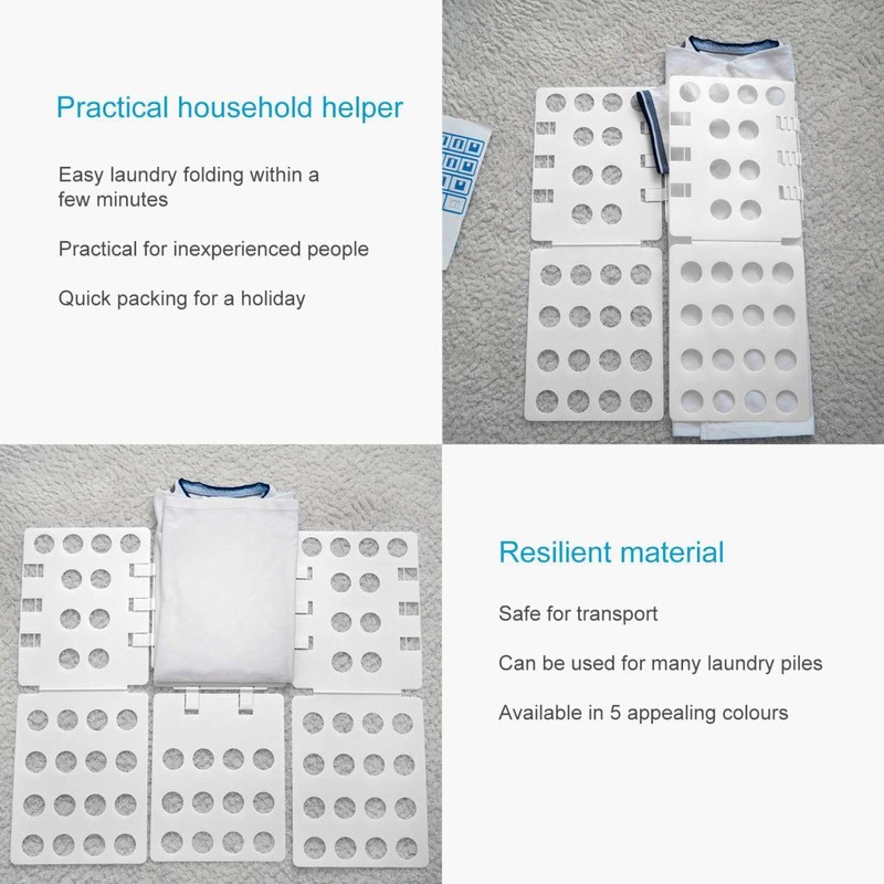 INTIRILIFE Folding Board Clothes Folding Aid in White – 67.5