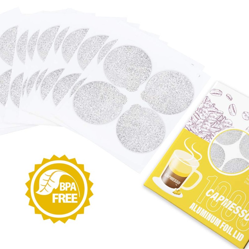 CAPMESSO Espresso Foils and Refillable Capsules Sealing Lids for Reusable