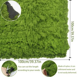 FAICOIA Fake Moss for Crafts 39" x 39" Faux Moss for Plants Indoor Artificial Moss for Decorating Green Faux Grass for Planters Crafts DIY Table Centerpieces Fairy Garden Floral Wedding 100 x 100cm