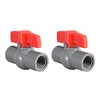 sourcing map PVC Ball Valve Water Pipe Thread End 1/2