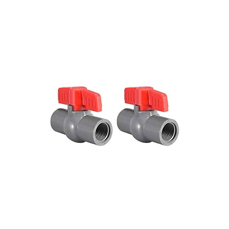 sourcing map PVC Ball Valve Water Pipe Thread End 1/2