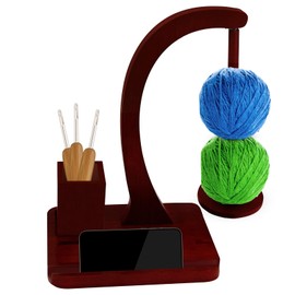 CANIPHA Garnrollenständer aus Holz, halbrunder Garnhalter, Garnhalter, Zubehör zum Häkeln, Häkelgarnhalter, Garnrollenständer aus Holz, Häkelzubehör für Strickbegeisterte und Strickprofis