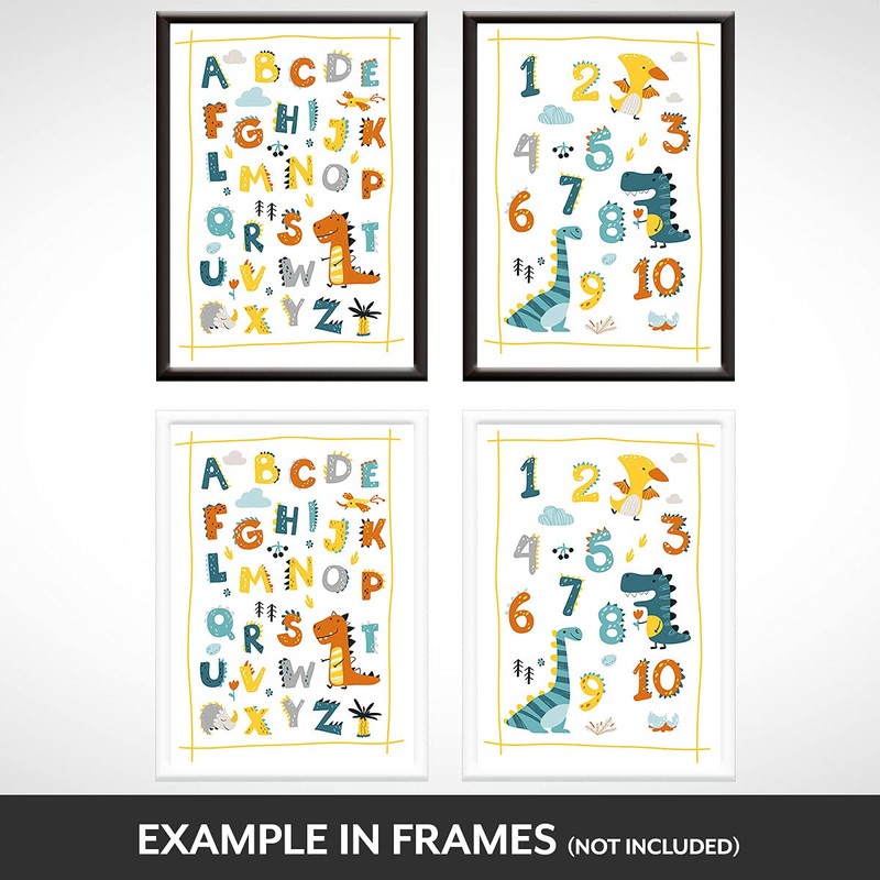 A4 Large Dinosaur Posters and Alphabet Chart - Little Boys