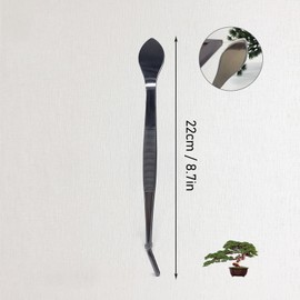 Bonsai Tweezers Curved Tip Stainless Steel with Spatula, Professional and, Easy to Use and Maintain for Garden