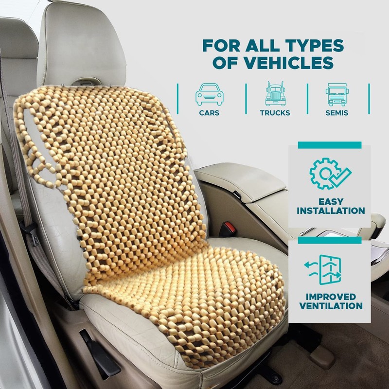 VaygWay Beaded Seat Cushion Car Driver Seat Cover with Durable