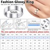 Glossy Band Ring for Lady Shiny S925 Silver Thin Stacked