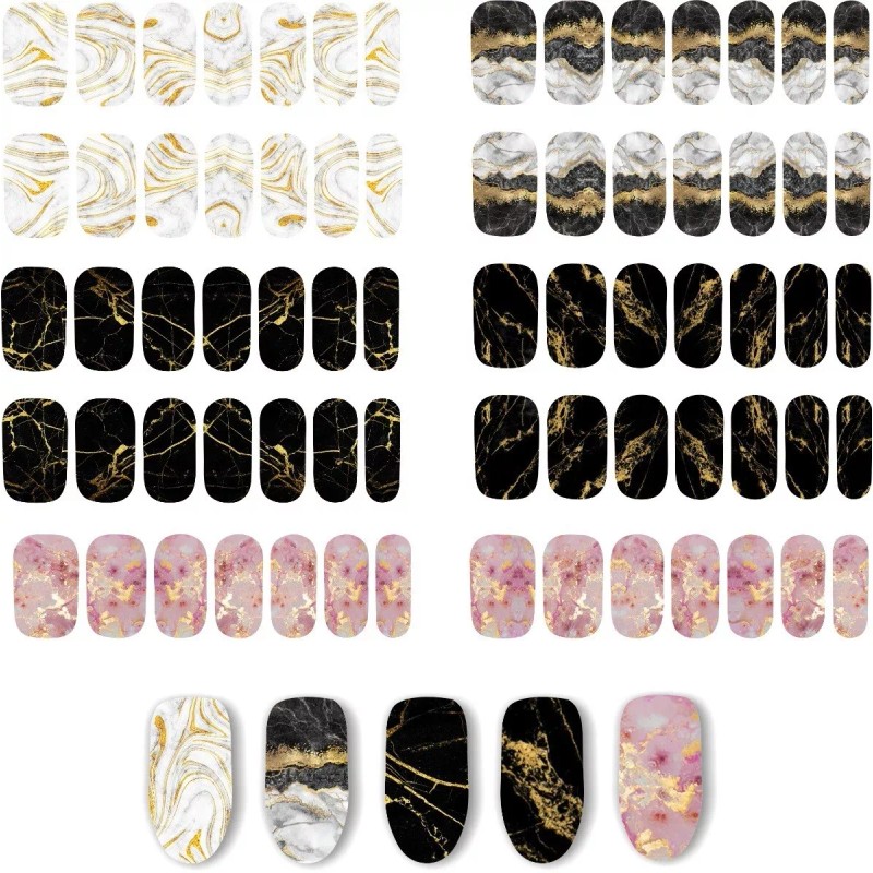 Rainbow Decal Nails Sticker Nails Tatto Uñas 9 Planillas Marmol