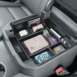 RUNROAD Center Console Organizer Tray Compatible with 2021-2024 2025 Chevy Suburban Tahoe & 2021-2024 Yukon Accessories, Armrest Storage Box for Yukon XL Compartment, NOT for Power Sliding Console