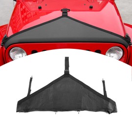RT-TCZ Cubierta de sujetador de capó de motor, protector solar estilo T para Jeep Wrangler JK 2007-2017 (negro)