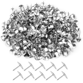 ZODKSNO 1000pcs Silver Drawing Pins, 9.5mm Metal Drawing Push Pins Brass Head Thumb Tacks for Office or DIY