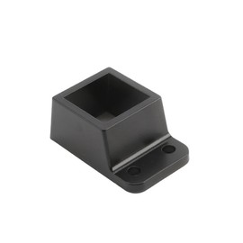 Plum Fittings Aluminum Fence Standard Wall Mount 1 1/2" x 1 1/2" for Rails - Residential Rail Mounts | Black | Pack of 6