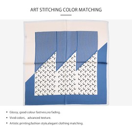 LumiSyne Fashion Silk Scarf Women's Moon Pattern Square Scarf Soft Warm Satin Business Leisure Style Headscarf Decoration Bandana Hair Band Spring Autumn, blue