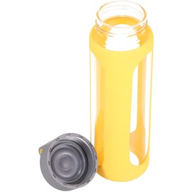 Lock & Lock I-Band Heat-Resistance Glass Water Bottle, 17 oz (Yellow)