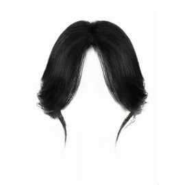 Summer Lightweight Women's Bangs Wig, Center Partitioning, Hair Piece, Whorl Cover, Enhancement, Gray Hair, Commuting, Everyday Use, Partial Wig (Natural Black)