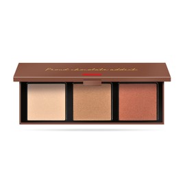 Pupa Milano Zero Calorie Chocolate Face Highlighter Palette - Pigmented, Blendable Formula - Filled With Mattes, Satins, And Metallics - Helps Create Any Eye Look - 002 Caramel Chocolate - 0.315 OZ