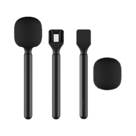 Magnetic Mic Holder Handheld Stand for DJI Mic 2, Hollyland LARK M2 M1 MAX C1 Wireless Microphone, Interview Go Stick and Foam Cover Pop Filter