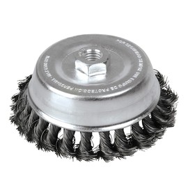 Foy C307 Carda copa trenzada alambre grueso 3" x 0.50 con rosca 5/8"