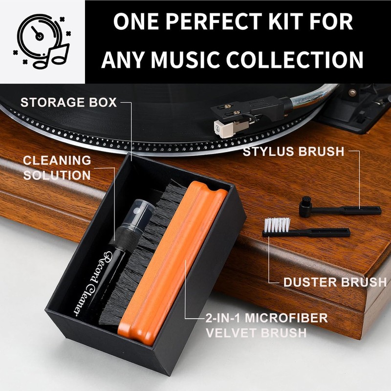 4in1 Vinyl Record Cleaner Kit, Vinyl Records Cleaning Kit for