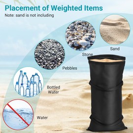 Evekea Umbrella Base Weights Fillable Sandbags, 4 Packs Sand Bags for Weight, Outdoor Weatherproof Heavy Duty Weight Sandbag for Furniture Umbrella Stand Garden Cantilevers Poolside Accessories