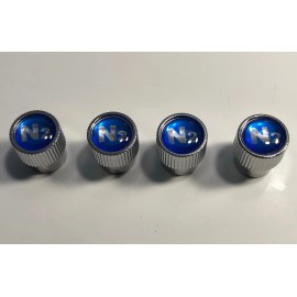 Race Ready 4  Nitrogen VALVE STEM CAPS - With - Blue N2 inlayed..