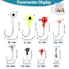 GZhaizhuan Pack of 50 Jig Heads Fishing Hooks Set, Colourful