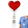 Kryoflare Heart Badge Holder, Retractable ID Card Clips, Identification Badges