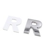 sourcing map Silver Metal R Letter Alphabet Sticker Emblem Badge