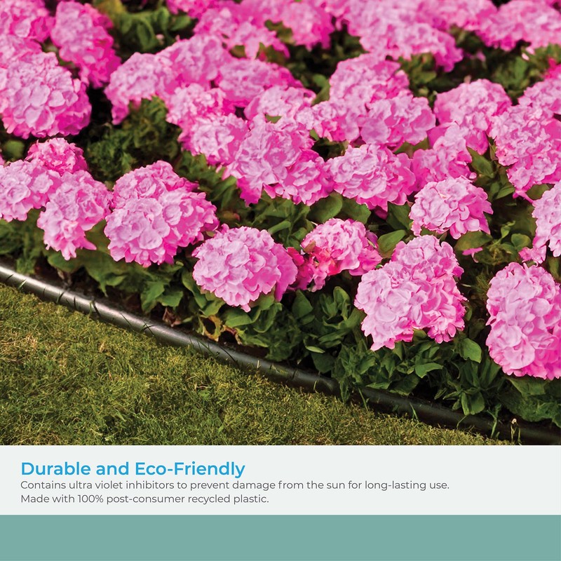 Suncast Plastic Landscape Edging Roll with Double Ridge Design, Flexible