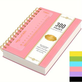 Spiral Journal Notebook, A5 Lined Hardcover Notebook For Women Men Work School Travel, 300 Pages PVC Cover Notepad For Note Taking, College Ruled Notebook With 100GSM Thick Paper, 5.7'' X 8.4'' - 1: Pink, Spiral: A5-Spiral