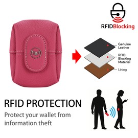 Royal Bagger RFID Mini Leather Wallet for Women - Small Solid Colour Wallet for Keys, Headphones & Essentials 3603, red, Casual