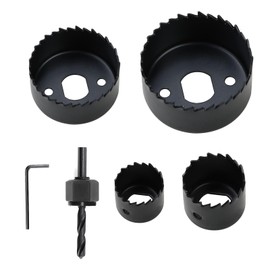 6 Pcs Hole Saw Circular Drill Bit Kit, 3-5cm Holesaw with Carbon Steel Construction Ideal for Wood Plasterboard and Plastic, Includes Various Sizes, Durable Mandrel Allen Key Rustproof Tools