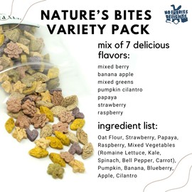 No Furries Delights 100% Organic & All Natural Treat for Rabbit Hamster Guinea Pig Chinchilla Pet Rat Mice, Nature's Bites Variety Pack 50g