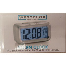 Westclox NEW  Westclox Blue LCD Alarm Clock 70045A Battery Powered Silver Digital