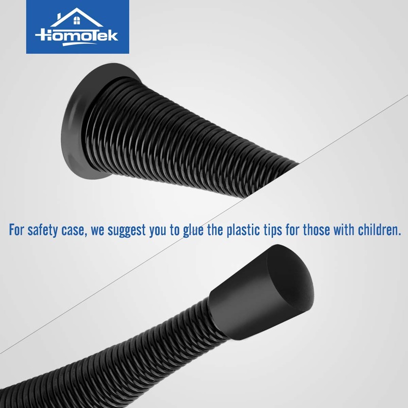 HOMOTEK 12 Pack Spring Door Stopper with Rubber Bumper 3-1/8"