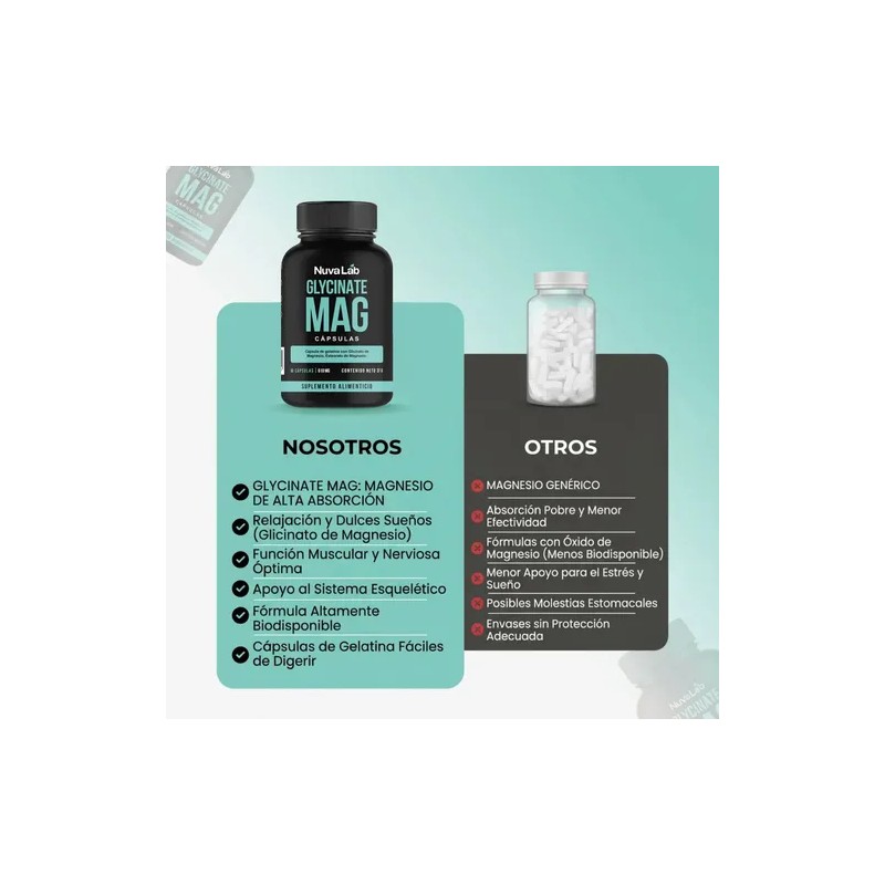 Glicinato Magnesio Capsulas 610mg Nuvalab Domir Sabor