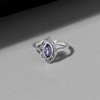 Esse Marcasite Sterling Silver Marquise Amethyst & Marcasite Ring (M)