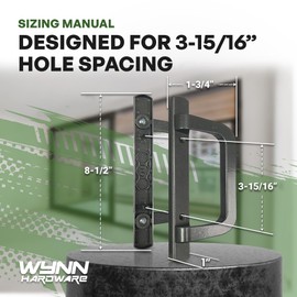 Wynn Hardware Bronze PGT Sliding Door Handle Set | Handle Replacement Repair | Fix PGT Sliding Doors with Screws and Latch Lever - Fits 3-15/16" Hole spacing - Easy Installation