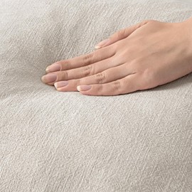 MIULEE Boho Farmhouse Pillow Covers 24x24 Inch Decorative Neutral Linen Throw Pillow Covers Euro Shams Set of 2 Natural Beige Cushion Covers with Fringe for Couch Sofa Bed Living Room Home Decor