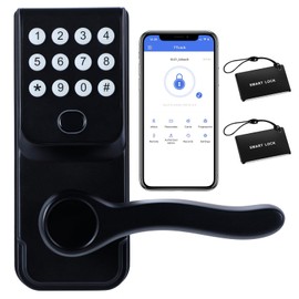 Smart Door Lock, Keyless Entry Door Lock, Fingerprint Door Knob, Biometric Door Lock, Digital Smart Door LockPasscode Code Door Lock, Support Bluetooth, APP, for Home Apartment (Black)