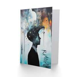 Artery8 Greeting Card Mod Culture Modern Abstract Conceptual Art Blank For Him Or Her Art Birthday Card