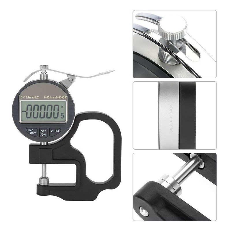 Digital Display Paper Leather Fabric Thickness Gauge Measuring Tool Range