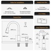 DAYONE 3 Holes Kitchen Faucets with Soap Dispenser, 2 Holes