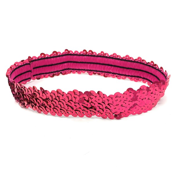Dark Pink Womens Sequin Polyester Fancy Dress Headband 38 x