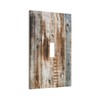 YIJIKJY Light Switch Cover Plate Rustic Blue Brown Wooden Boards